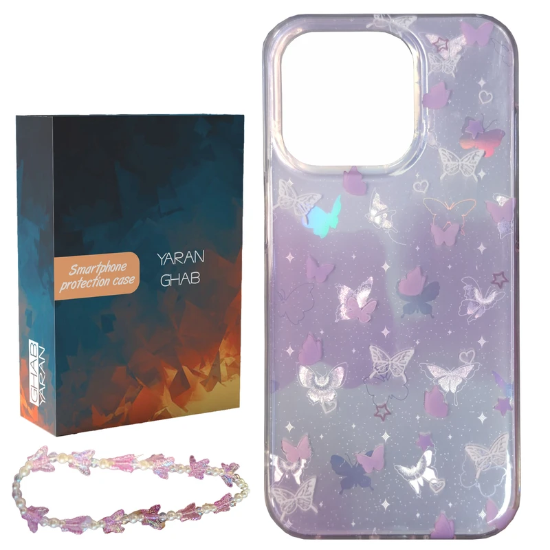 کاور قاب یاران مدل butterfly مناسب برای گوشی موبایل اپل iPhone 12 Pro Max به همراه بنداویز