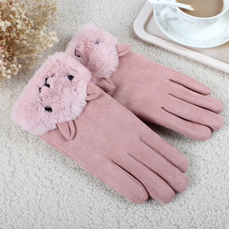 دستکش زنانه مدل خرگوش کد 00651 رنگ صورتی