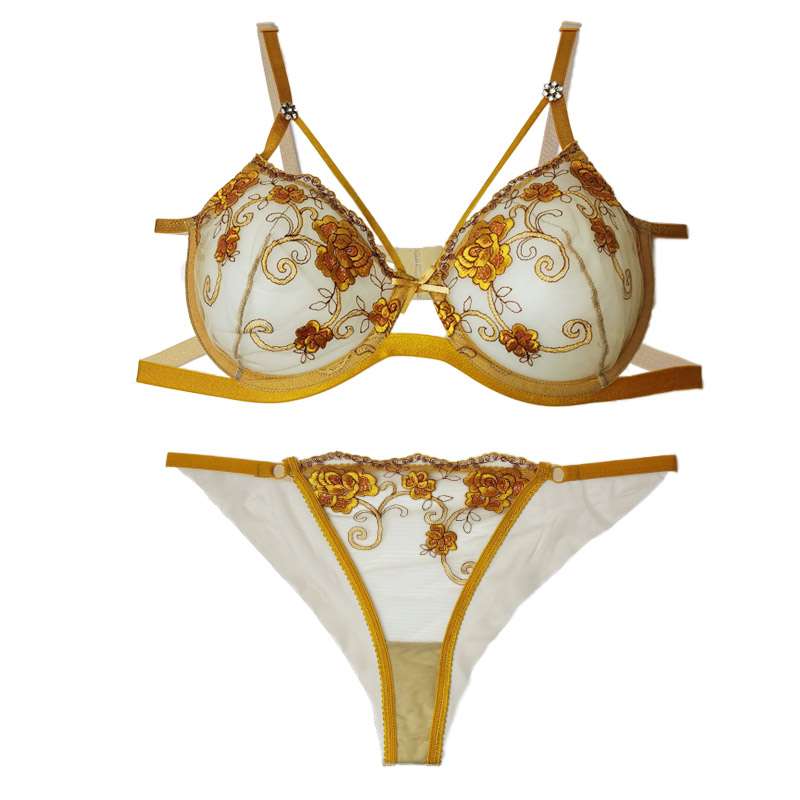 ست شورت و سوتین زنانه مدل توری هارنس دار گل برجسته