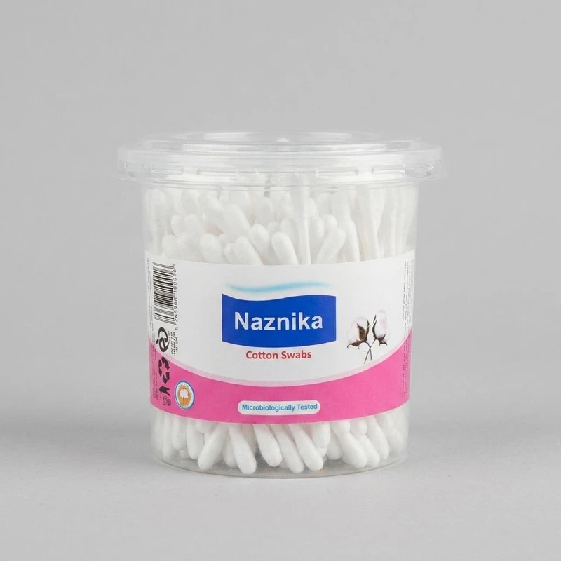 گوش پاک کن نازنیکا مدل Cotton Swabs بسته 200 عددی