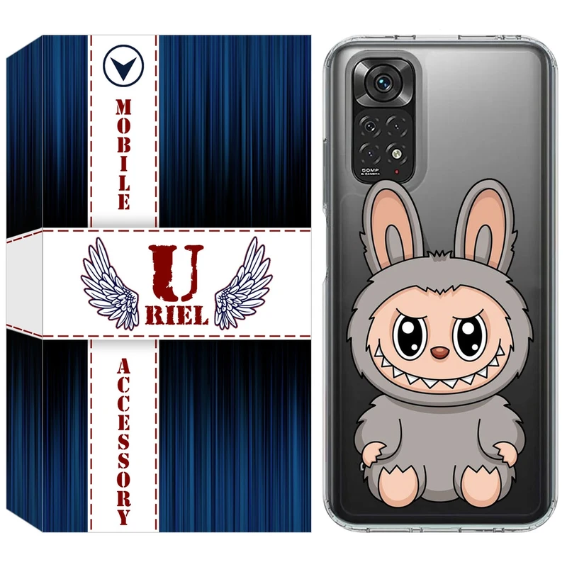 کاور یوریل قاب مدل Clear کد 142 طرح لبوبو Labubu مناسب برای گوشی موبایل شیائومی Redmi Note 11 4G / Note 11S