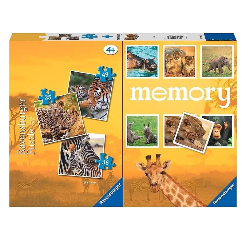پازل 158 تکه راونزبرگر مدل Memory N Puzzle Baby Animals کد 20996