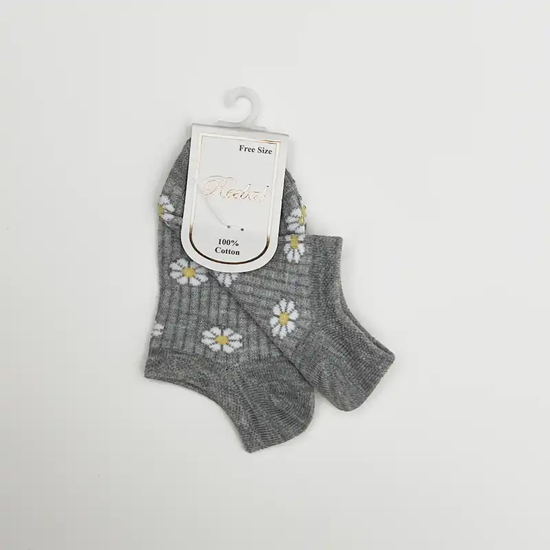 جوراب بچگانه مدل گل بابونه بسته 2 عددی