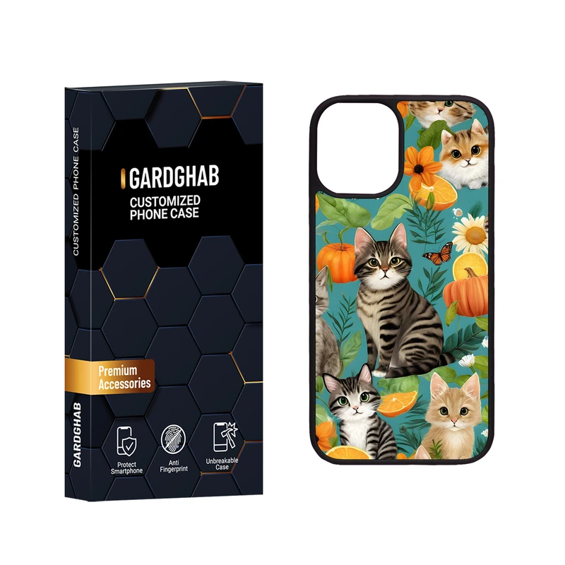 کاور گارد قاب مدل دور ژله ای پشت گلس هنری مناسب برای گوشی موبایل اپل iPhone 12 Mini