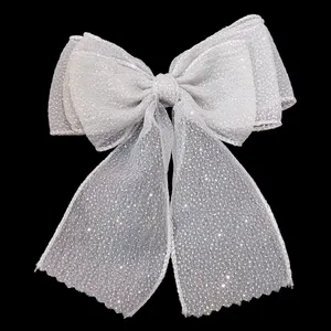 گیره مو دخترانه مدل انبری پاپیون 3 ردیفه دنباله دار کد 08