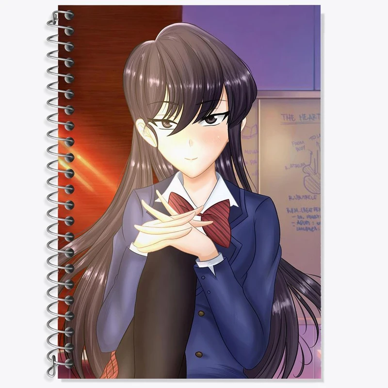 دفتر زبان 50 برگ خندالو مدل دو خط طرح انیمه کومی سان کد 16078