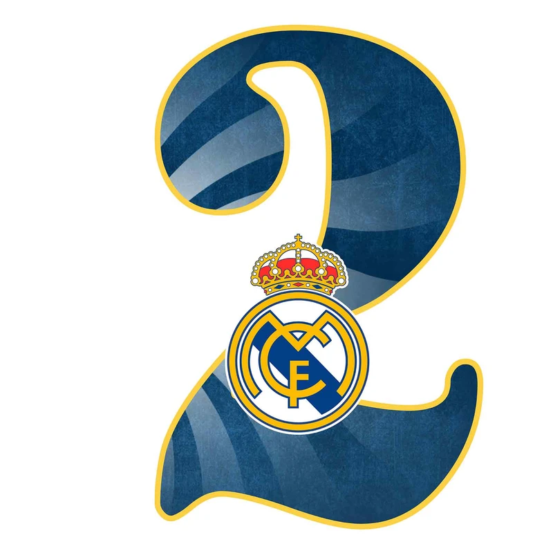 استند رومیزی مدل تولد عدد 2 طرح رئال مادرید کد 732