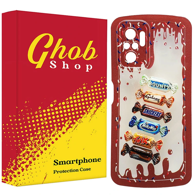 کاور قاب شاپ مدل ژله ای طرح شکلات مناسب برای گوشی موبایل شیائومی Poco M5s / Redmi Note 10 4G / Redmi Note 10S  