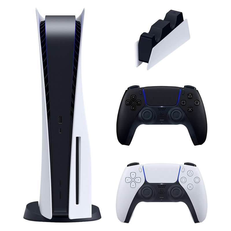 کنسول بازی سونی مدل PlayStation 5 ظرفیت 825 گیگابایت ریجن اروپا 1216A به همراه دسته اضافه و پایه شارژر کنسول بازی سونی مدل PlayStation 5 ظرفیت 825 گیگابایت ریجن اروپا 1216A به همراه دسته اضافه و پایه شارژر