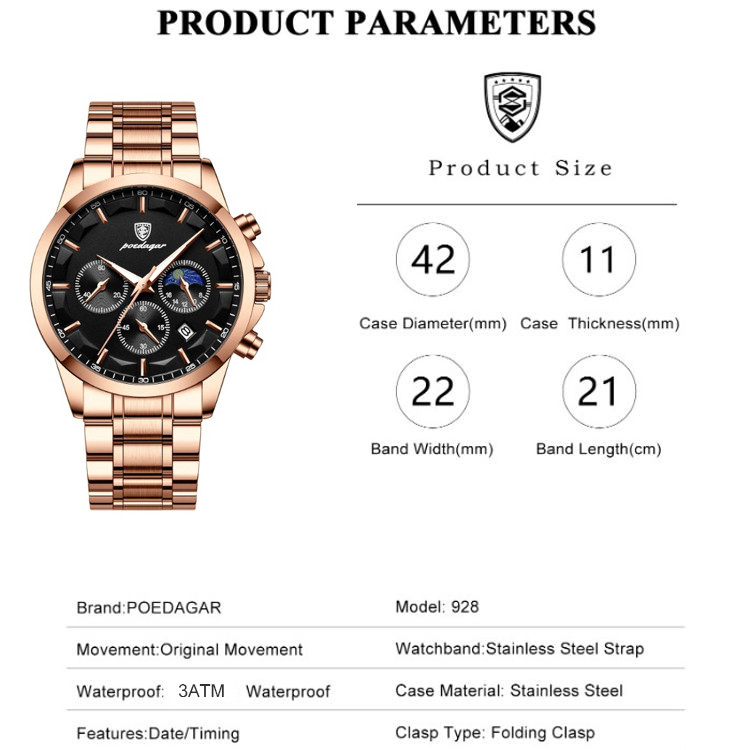 ساعت مچی عقربه‌ای مردانه پوداگار مدل GB 928