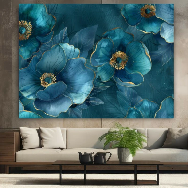 تابلو بوم طرح نقاشی رنگ و روغن مدل گل بنفشه کد GR1658