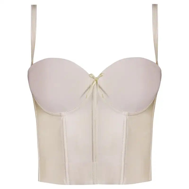 گن زنانه مدل دکلته فنردار کد 4290 رنگ کرم