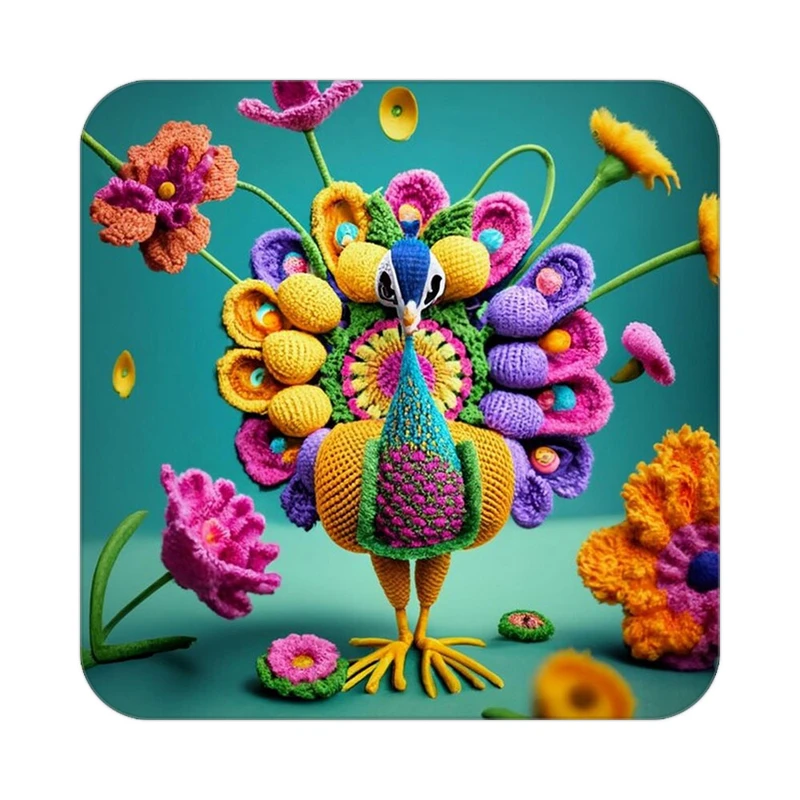 زیر لیوانی کاکتی طرح حیوانات رنگی مدل mp26669