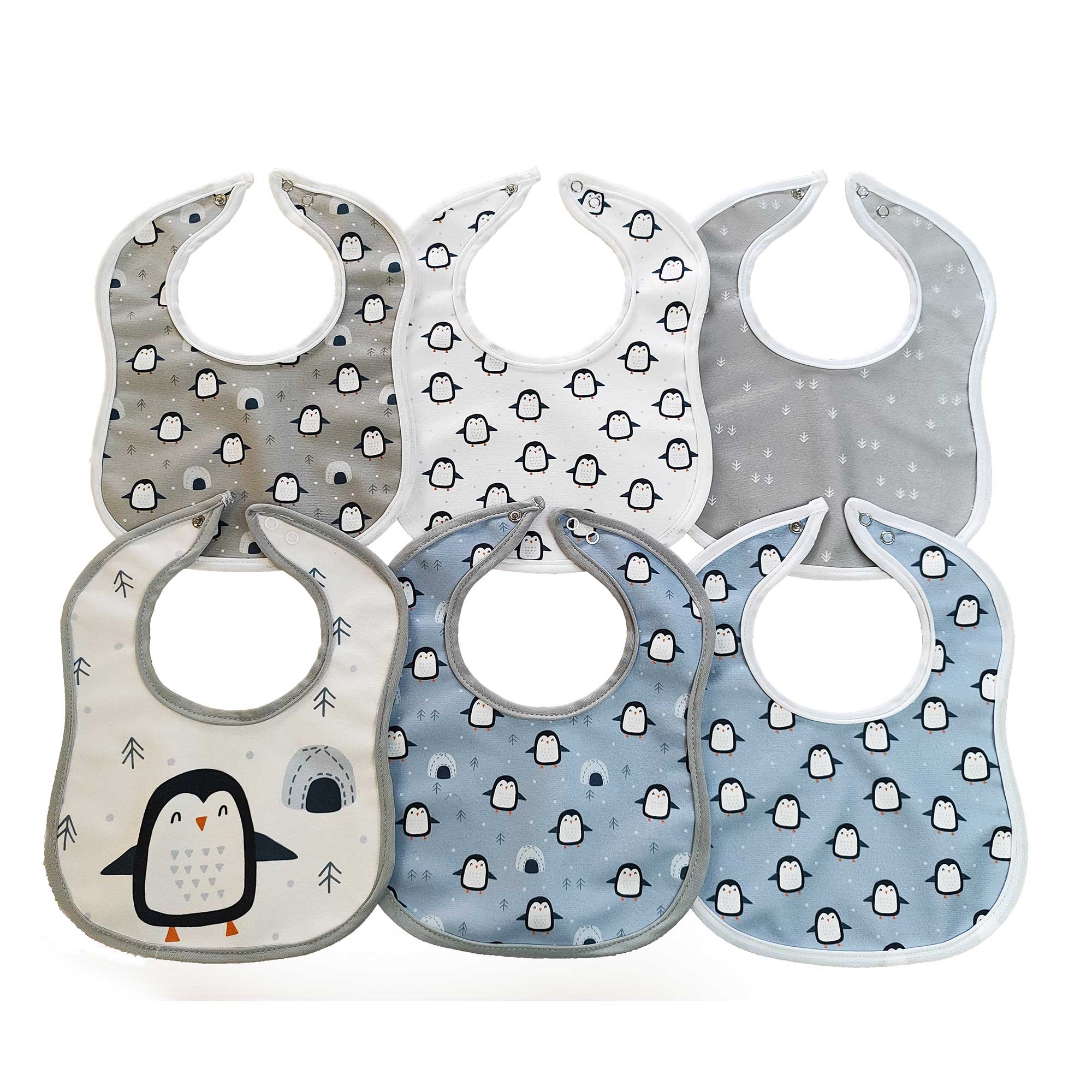 پیش بند نوزادی کاماما طرح پنگوئن شاد مجموعه 6 عددی