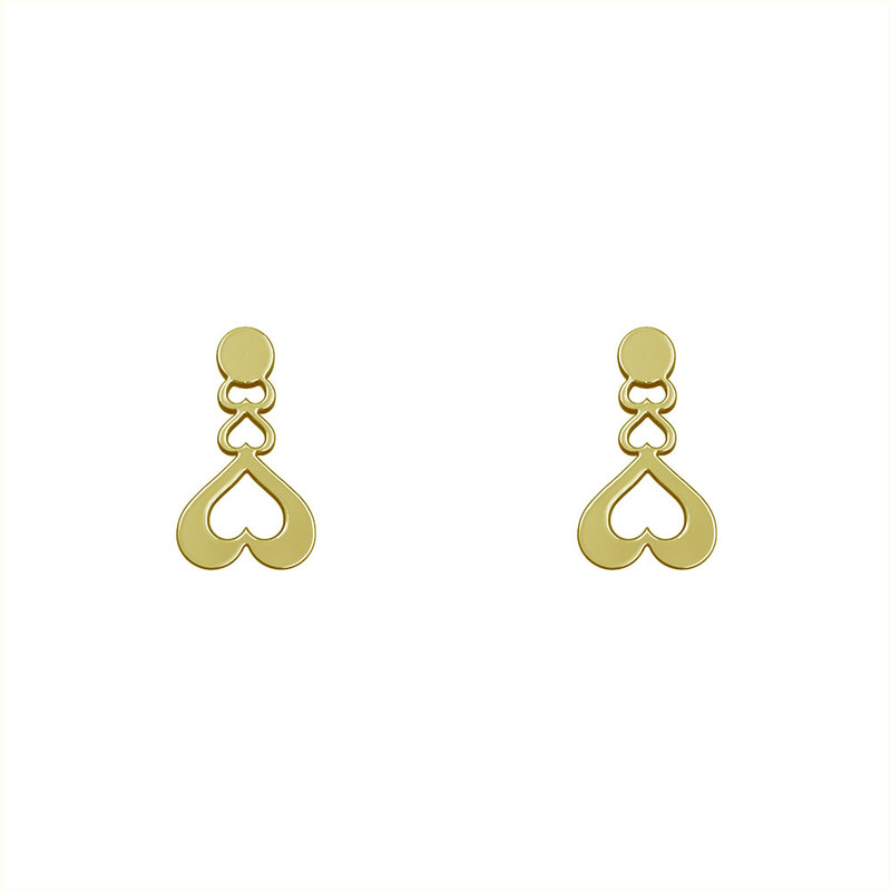 گوشواره طلا 18 عیار زنانه مدوپد مدل قلب کد GA1-10200