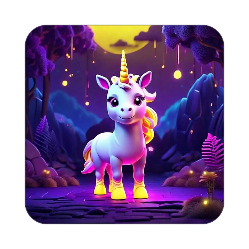 زیر لیوانی کاکتی طرح اسب تک شاخ و یونیکورن مدل mp30742