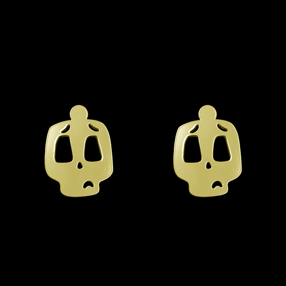گوشواره طلا 18 عیار زنانه مدوپد مدل جمجمه کد GA1-10369