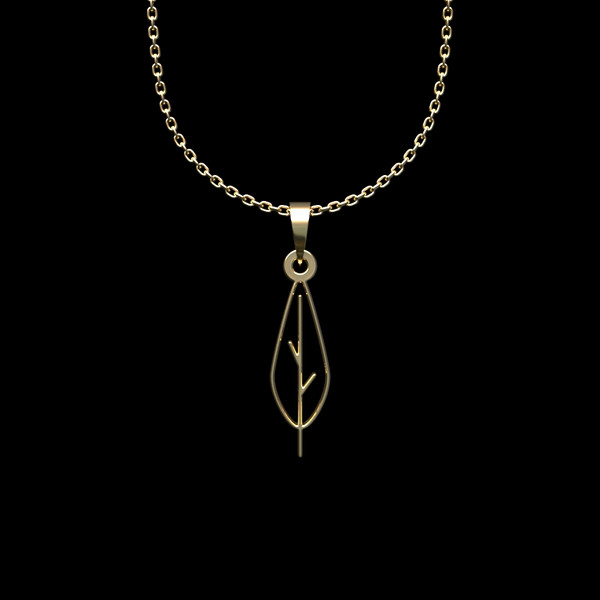 گردنبند طلا 18 عیار زنانه مدوپد مدل برگ کد L2-1-1180