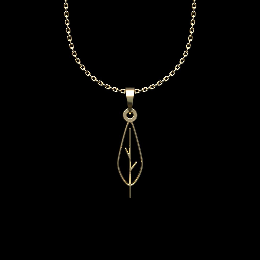 گردنبند طلا 18 عیار زنانه مدوپد مدل برگ کد L2-1-1180 - - 1