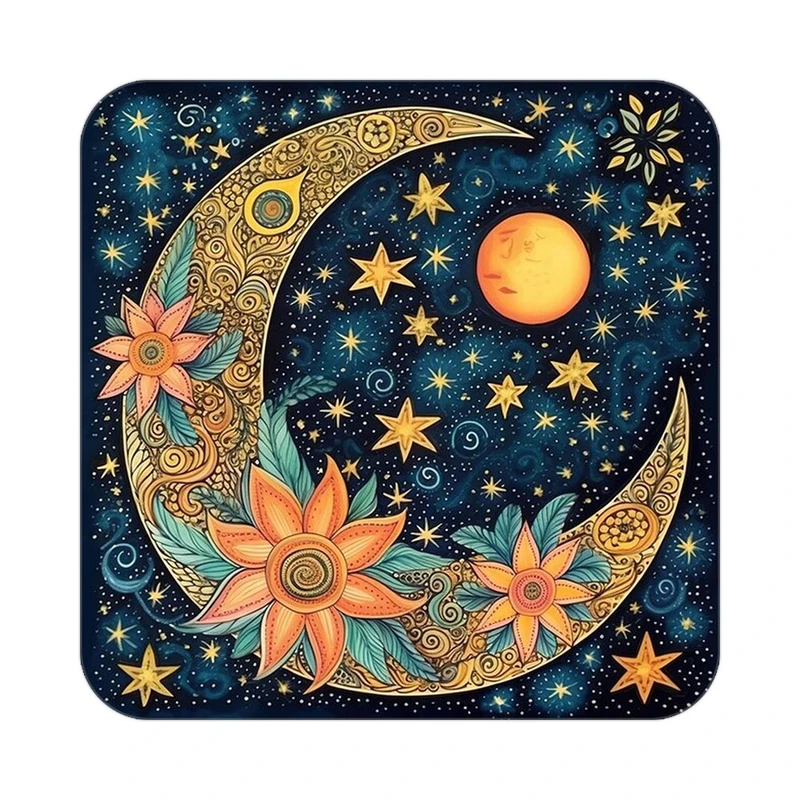 زیر لیوانی کاکتی طرح ماه و ستاره مدل mp53099