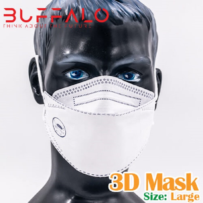ماسک تنفسی سه بعدی 5 لایه سایز لارج بوفالو مدل سفید رنگ - جعبه 25 عددی ( LARGE ) ماسک تنفسی سه بعدی 5 لایه سایز لارج بوفالو مدل سفید رنگ - جعبه 25 عددی ( LARGE )