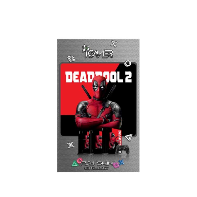 برچسب پلی استیشن 4 اسلیم مدل deadpool 