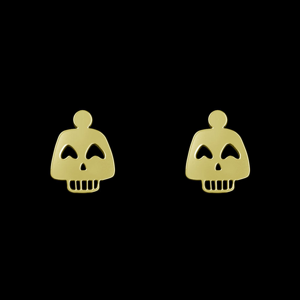 گوشواره طلا 18 عیار زنانه مدوپد مدل جمجمه کد GA1-10366