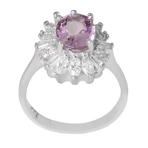 انگشتر نقره زنانه مدل آمیتیست کد AWR_926