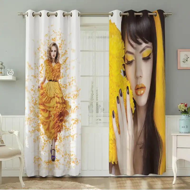 پرده نیروانا طرح چهره مدل مخمل کد 4929 سایز 140×280 سانتی متر