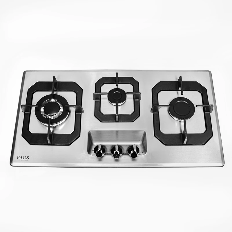 اجاق گاز صفحه‌ای سه شعله پارس مطمئن البرز مدل استیل ترموکوپل دار  S360