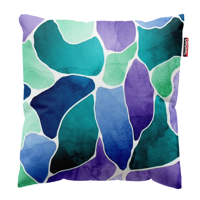 کوسن پاد آفرین مدل مینیمال طرح گل و برگ کد PK303487 سایز 30*30 سانتی متر