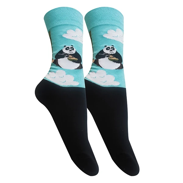جوراب ساق بلند زنانه تن پوش هنگامه مدل پنبه پاندا کونگ فو کار