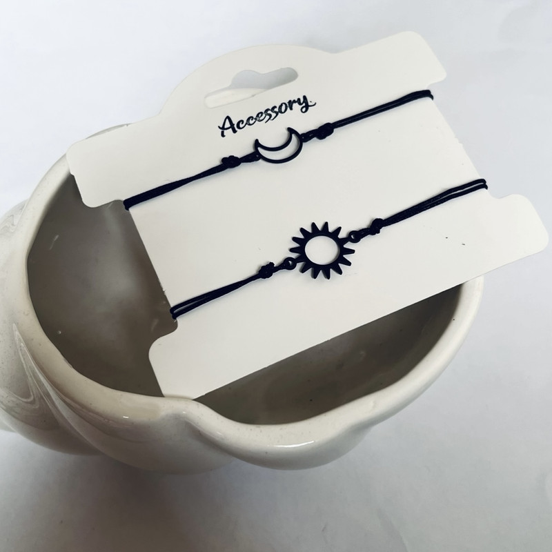 دستبند مدل دوستی ماه و خورشید بسته 2 عددی