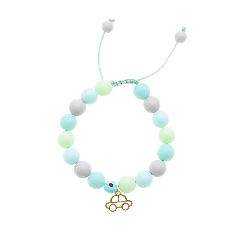 دستبند بچگانه دلنار گالری مدل چشم نظر و ماشین