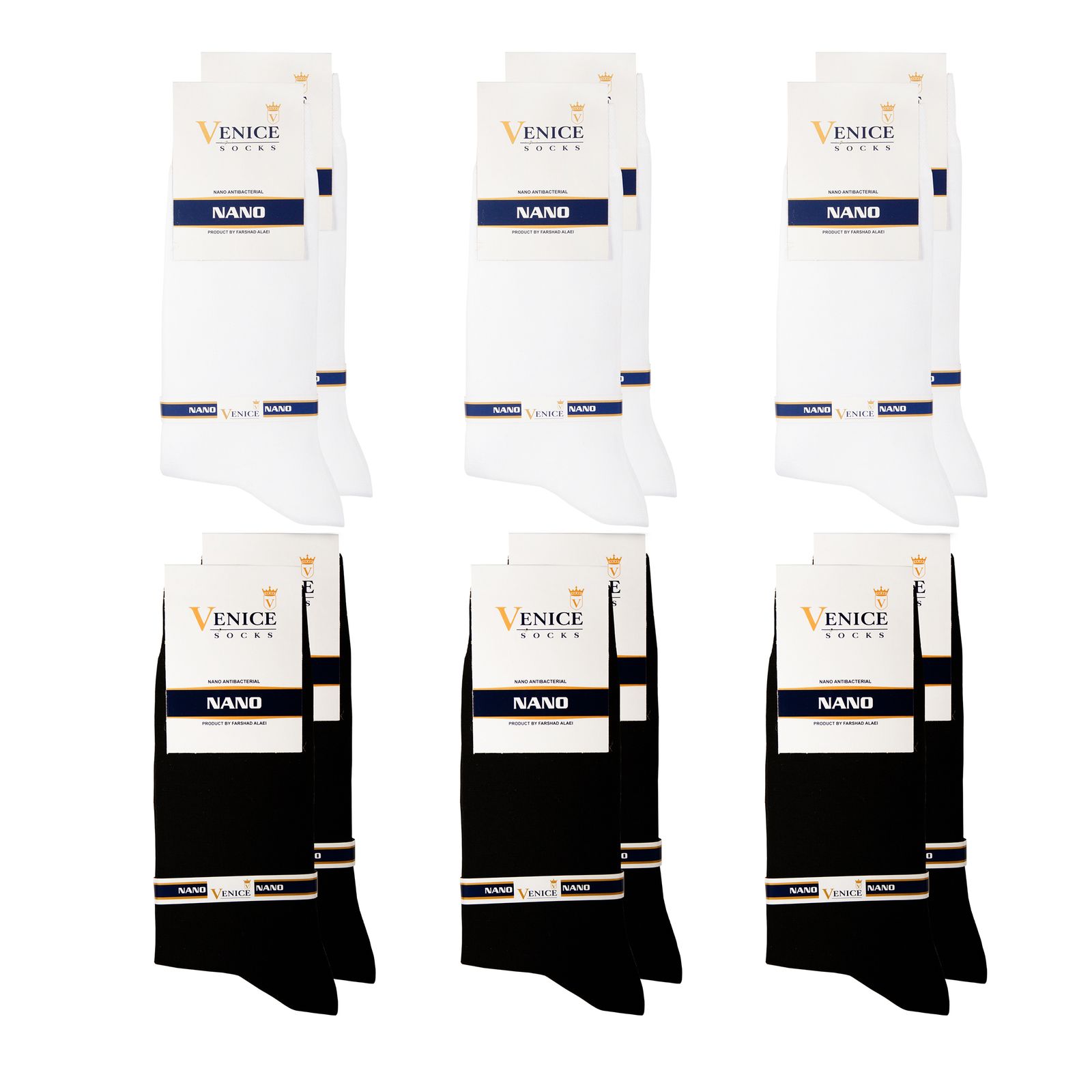 جوراب مردانه ونیز کد AL-V18 مجموعه 12 عددی -  - 1