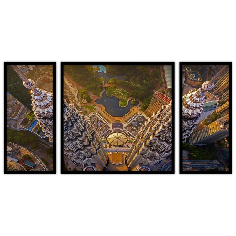 تابلو بکلیت طرح برج  منظره شهری مدل B-bu3353 مجموعه 3 عددی