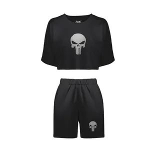 ست نیم تنه و شلوارک زنانه مدل skeleton