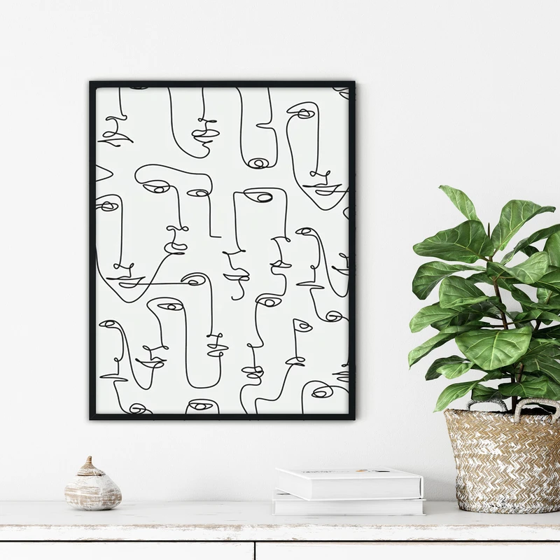 تابلو آتریسا طرح لاین آرت مدرن مدل ATFL01 فریم مشکی