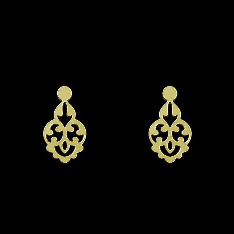 گوشواره طلا 18 عیار زنانه مدوپد مدل اسلیمی کد GA1-15251