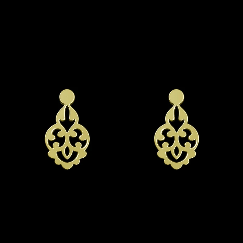 گوشواره طلا 18 عیار زنانه مدوپد مدل اسلیمی کد GA1-15251