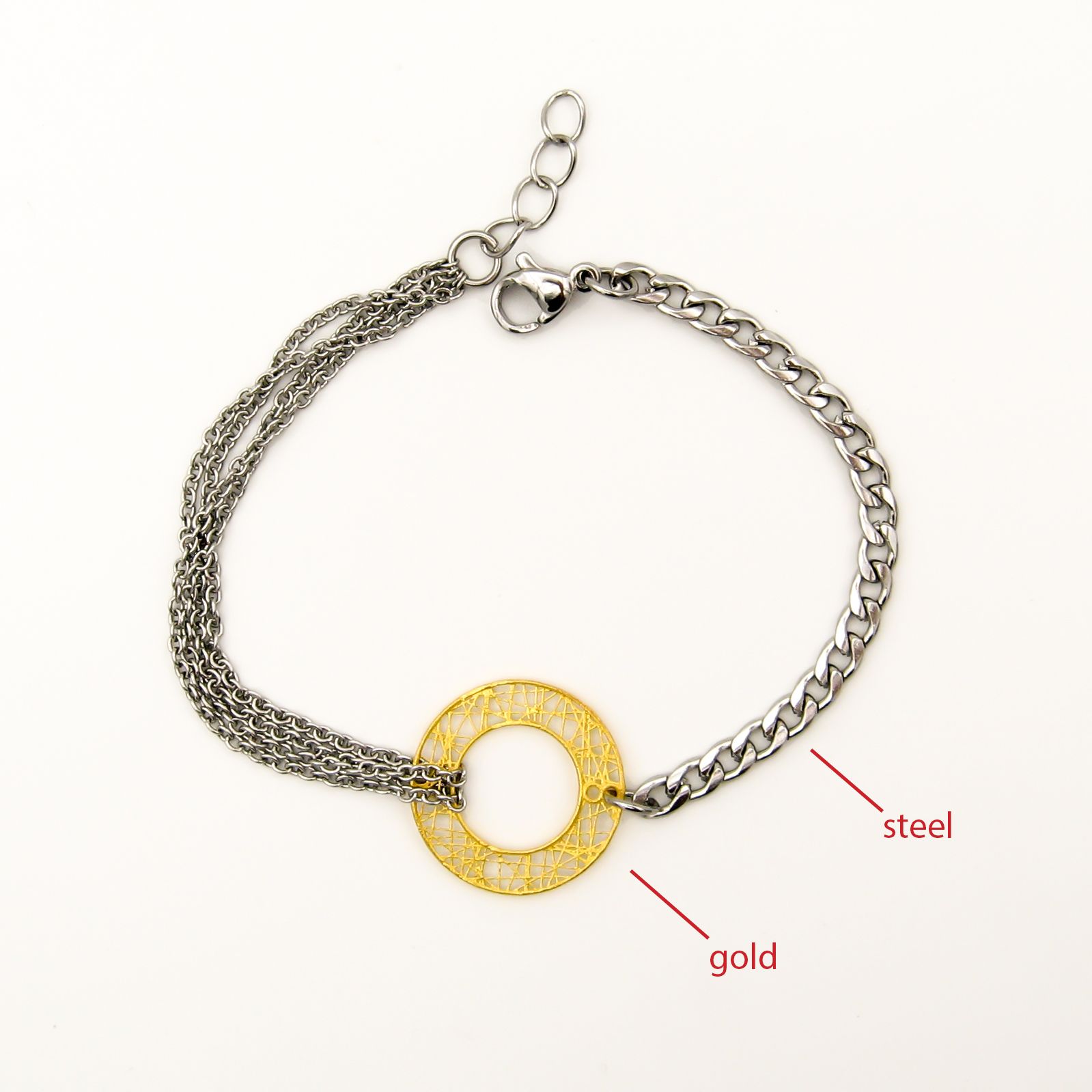 دستبند طلا 18 عیار زنانه مانچو مدل bfg231 -  - 2
