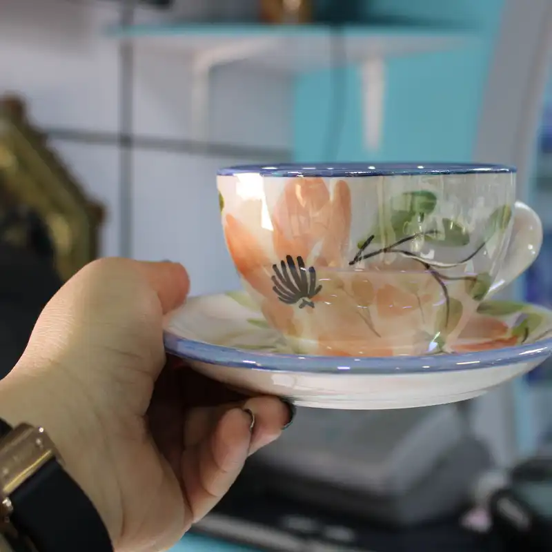 ست فنجان و نعلبکی سرامیکی مدل لاستر