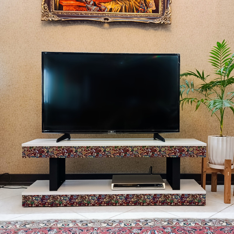 میز تلویزیون مدل ترمه دو طبقه مناسب برای تلویزیون تا 52 اینچ