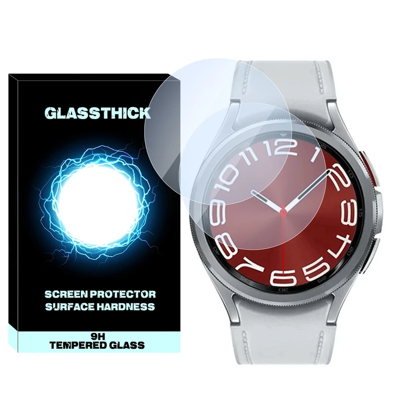 محافظ صفحه نمایش شیشه‌ای گلستیک مدل SH-GL مناسب برای ساعت هوشمند سامسونگ Galaxy watch 6 Classic 47mm بسته دو عددی