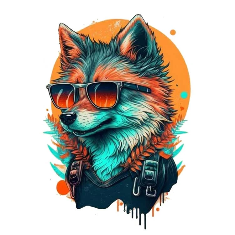 استیکر پارچه و لباس پاد آفرین مدل روباه کد 1581