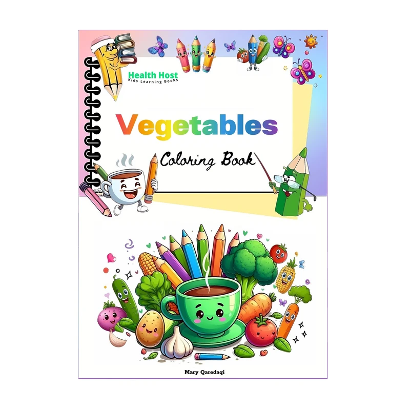 کتاب رنگ‌آمیزی Vegetables Coloring Book اثر مریم قره‌داغی انتشارات میزبان سلامتی