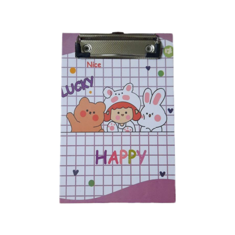 تخته شاسی مدل چک لیست طرح خرگوش و دختر و تدی سایز A6 به همراه کاغذ یادداشت