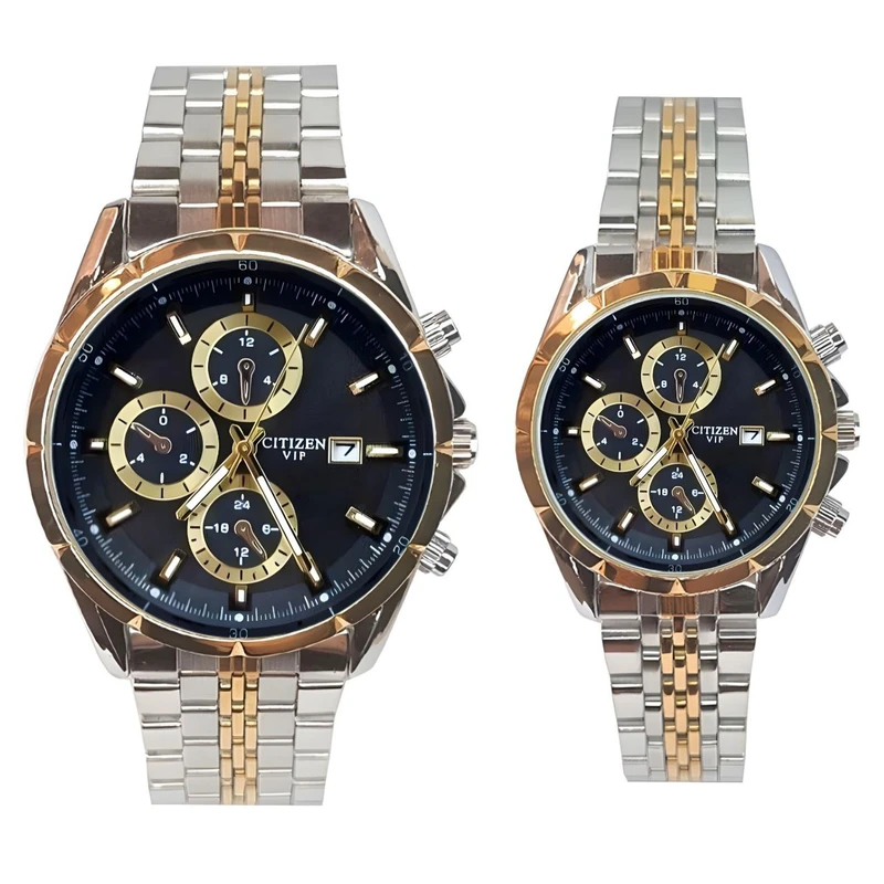 ست ساعت مچی عقربه‌ای کوارتز زنانه و مردانه مدل تک موتور کورنو کد 004