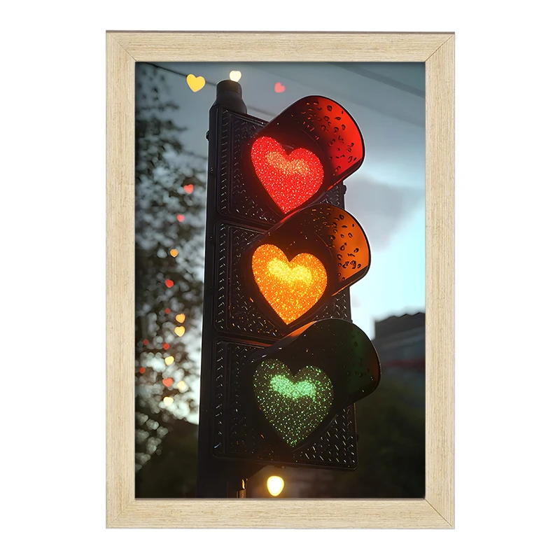 تابلو خندالو مدل چراغ راهنمایی و رانندگی قلبی کد F9936