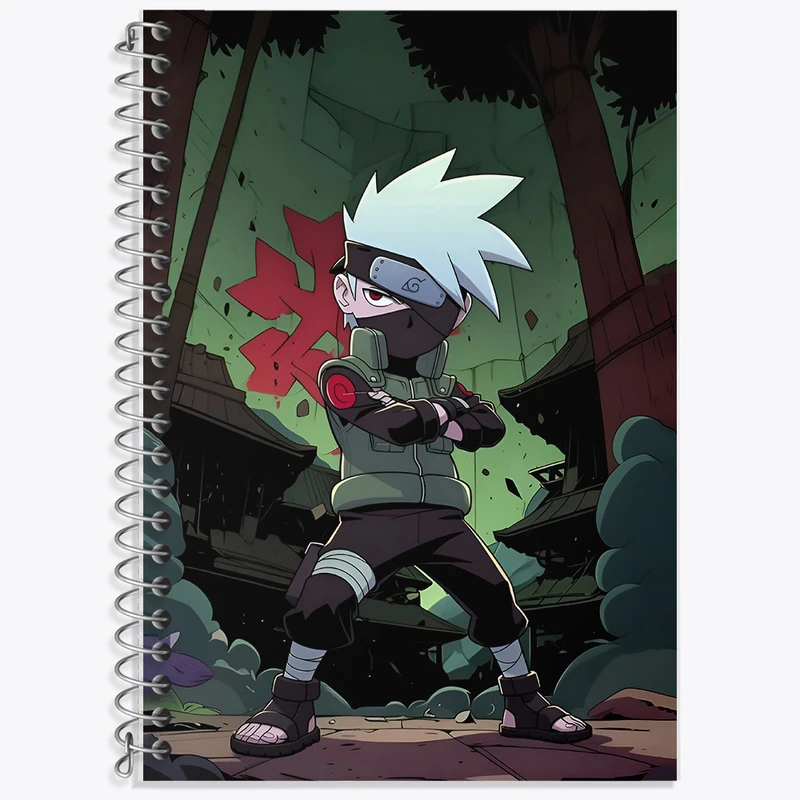 دفتر زبان 50 برگ خندالو مدل سه خط طرح انیمه ناروتو (Naruto) کد F5432